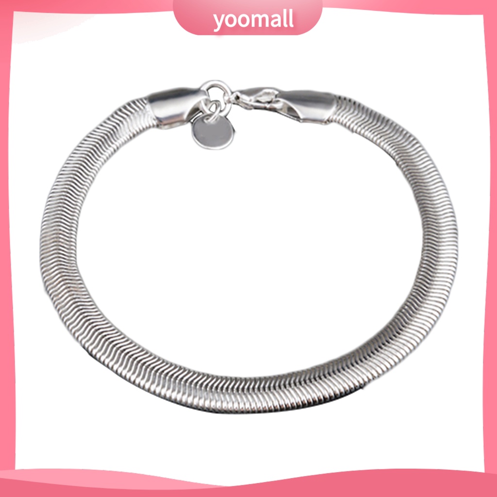 Vòng Đeo Tay Mạ Bạc 6mm Khóa Tôm Hùm Thời Trang Unisex