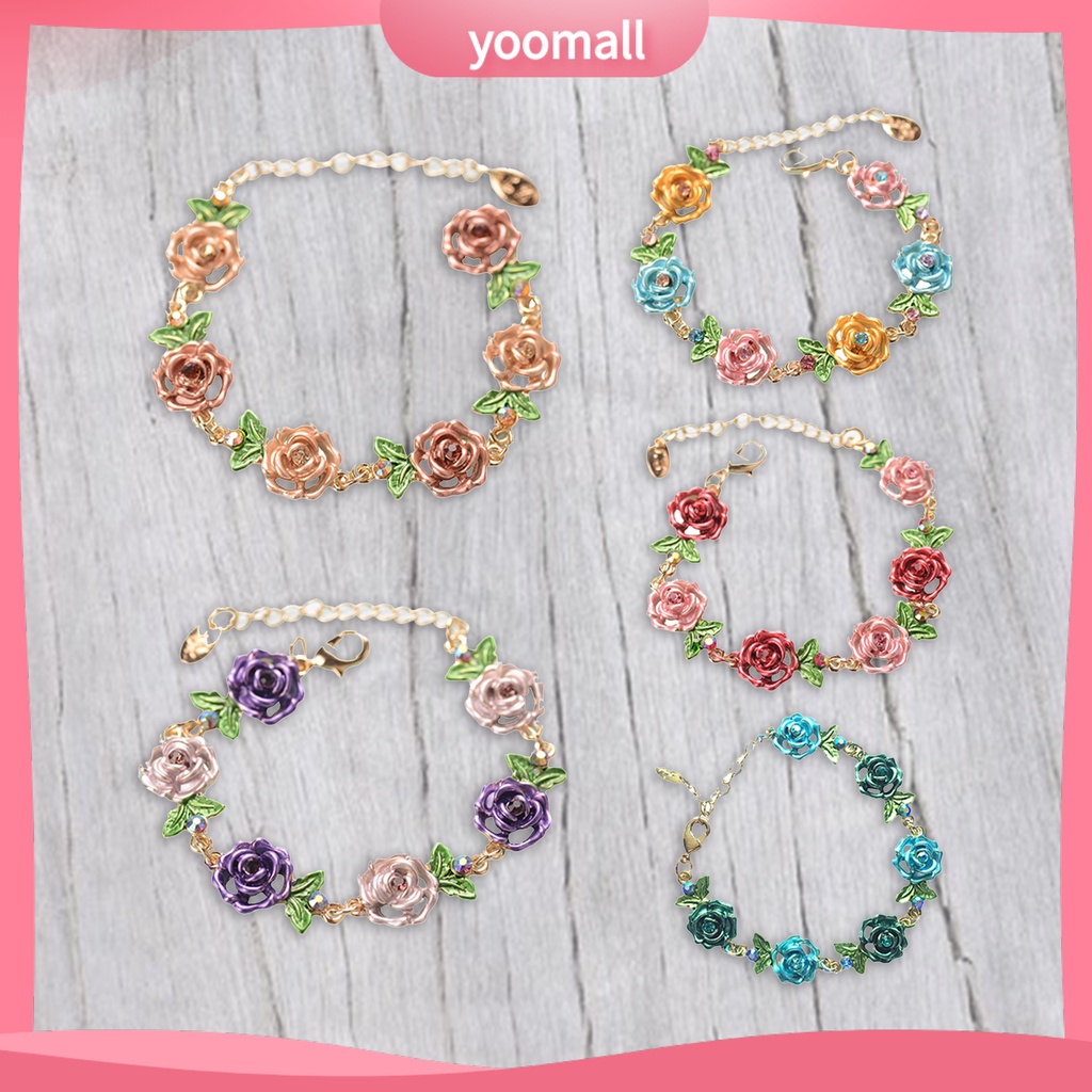 Vòng Tay Đính Đá Hình Hoa Xinh Xắn Thời Trang Dự Tiệc