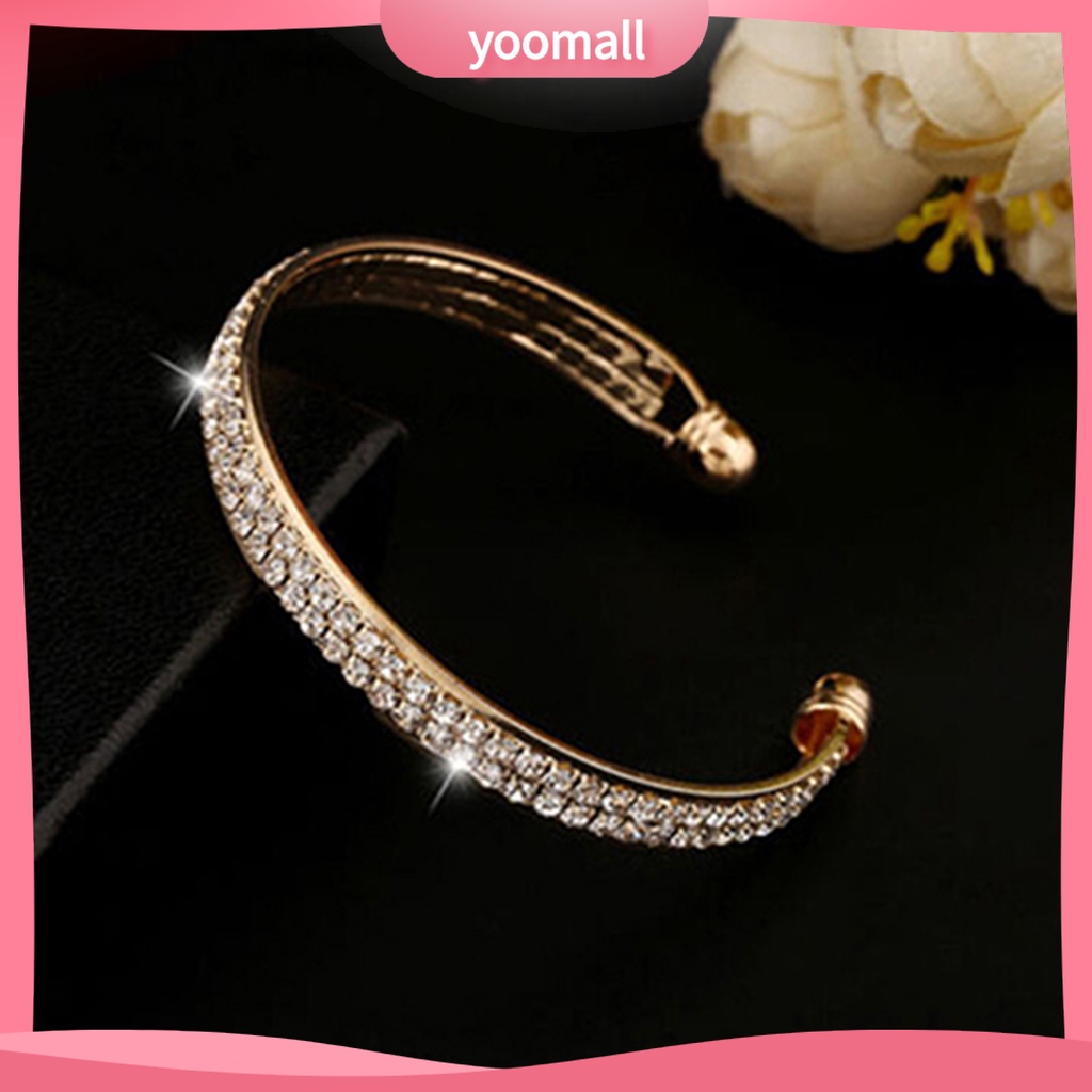 Vòng Đeo Tay Mạ Bạc Đính Đá Lấp Lánh Dành Cho Nữ