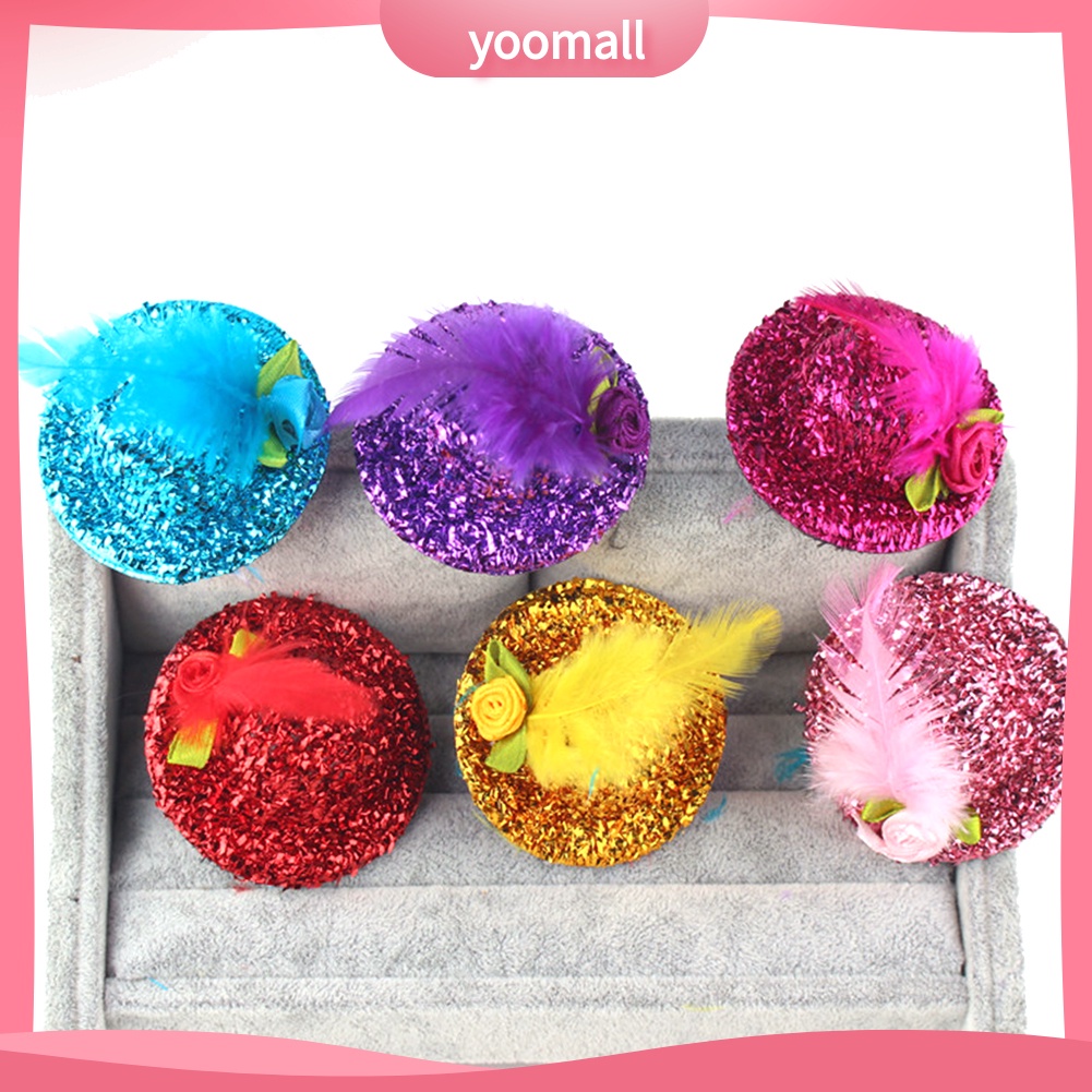 Set 6 Kẹp Tóc Hình Nón Vành Nhỏ Phối Mạng Che Mặt Cho Bé Gái