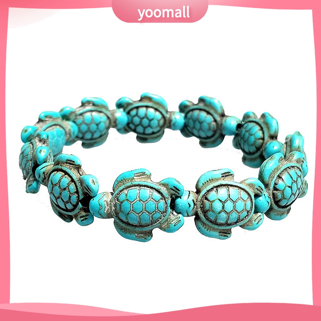 [YM] Vòng Tay Unisex Hình Động Vật Biển Đính Ngọc Lam Giả Phong Cách Hawaii Thân Thiện Với Môi Trường