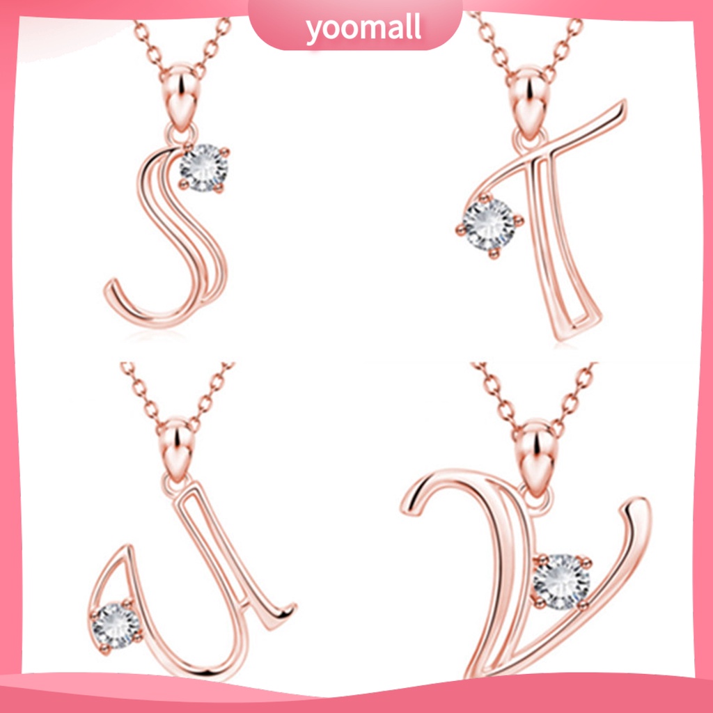 Vòng cổ Mặt 26 Chữ Cái Đính Đá Zircon Thời Trang