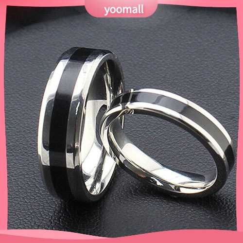 Nhẫn Thép Titan Không Gỉ Màu Đen Thời Trang Cho Nam Nữ