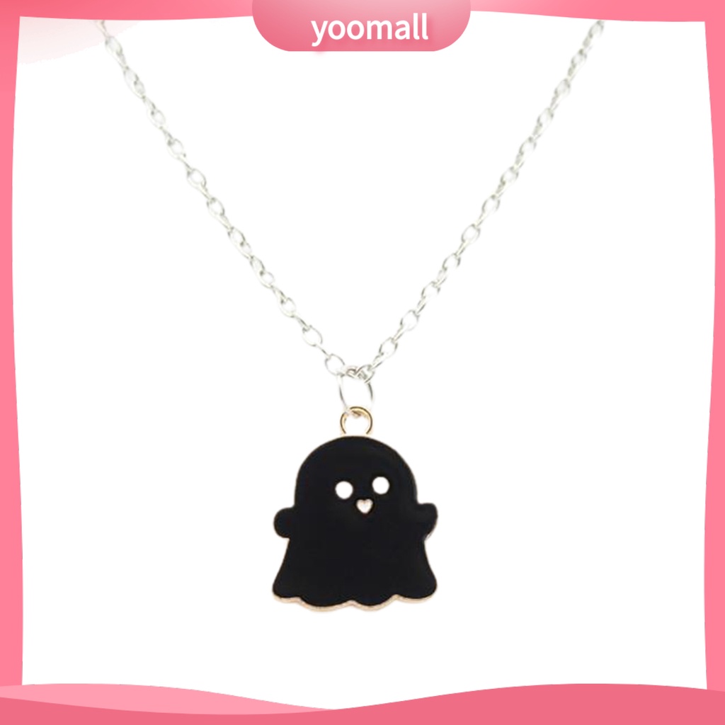 [YM] Vòng cổ Mạ Điện Mặt Hình Con Ma Hoạt Hình Dễ Thương Phù Hợp Làm Quà Halloween Cho Nam Và Nữ