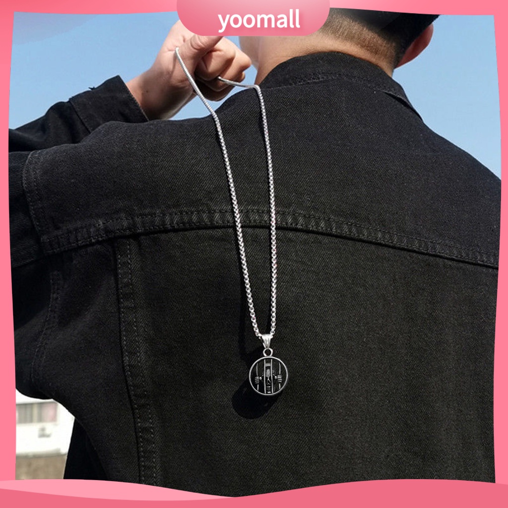 Vòng cổ Bằng Thép Không Gỉ Mặt Đầu Lâu Màu Sắc Trơn Phong Cách Hip Hop Cho Nam