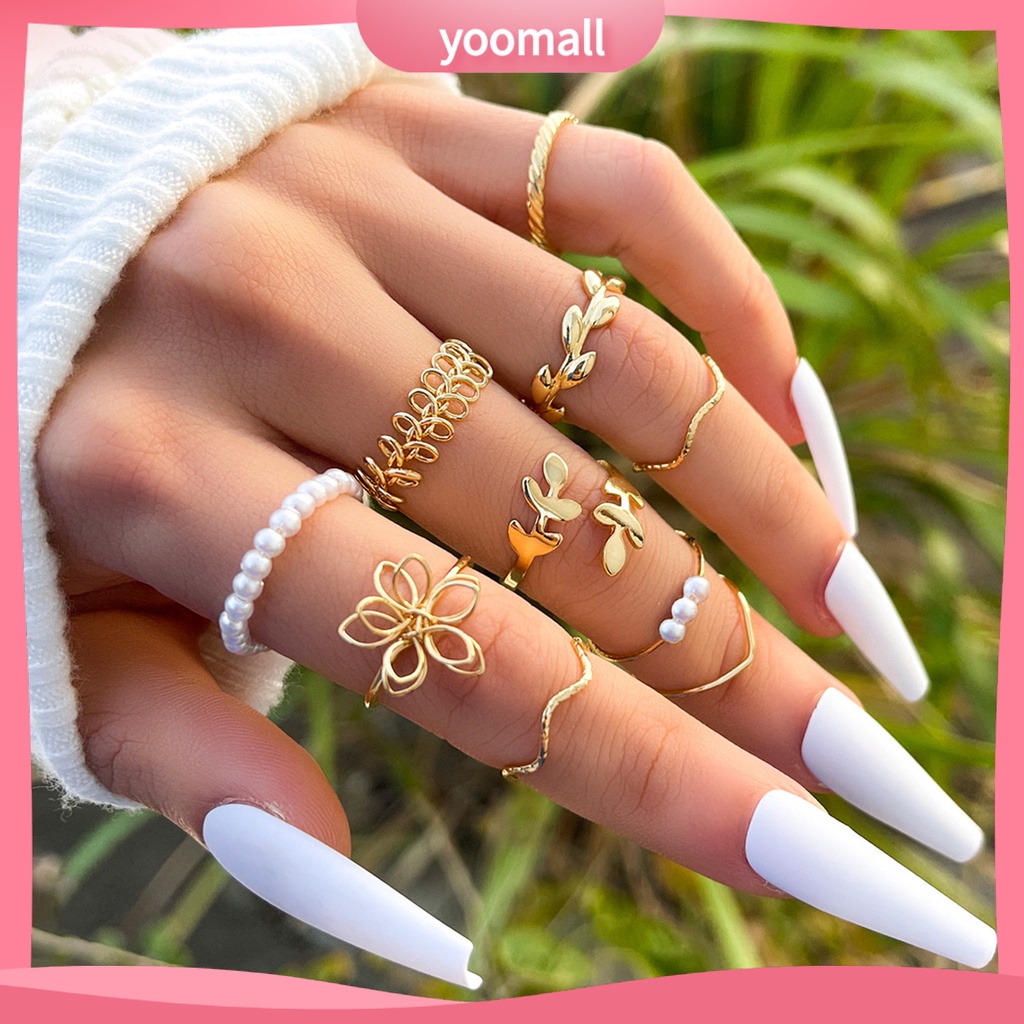 Set 10 Nhẫn Đeo Khớp Ngón Tay Phong Cách Bohemian