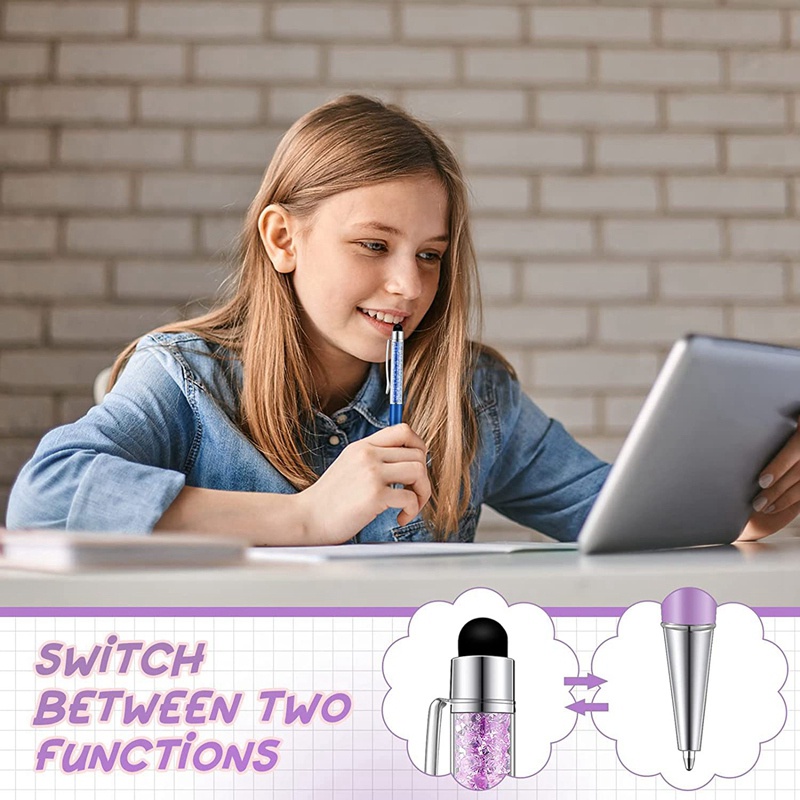 Set 40 Bút Bi Mực Đen 2 Trong 1 Tạo Hình Kim Cương Lấp Lánh