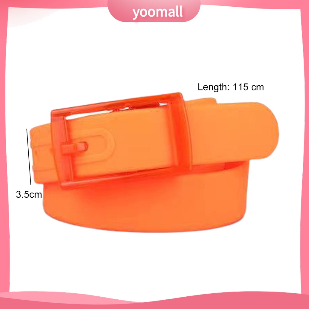 Thắt Lưng Silicone Khóa Ghim Kim Loại Màu Kẹo Cho Nam Nữ