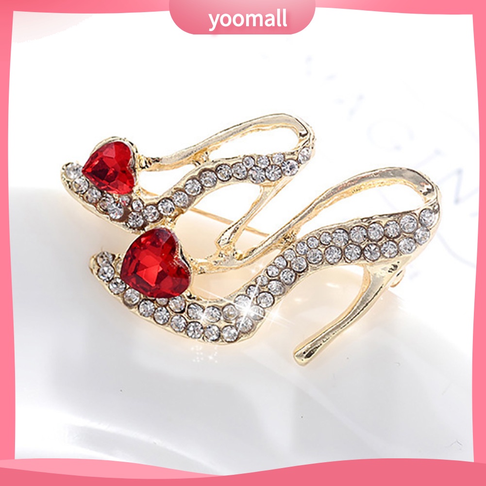 Ghim Cài Áo Hình Giày Cao Gót / Trái Tim Đính Đá Thời Trang Cho Nữ