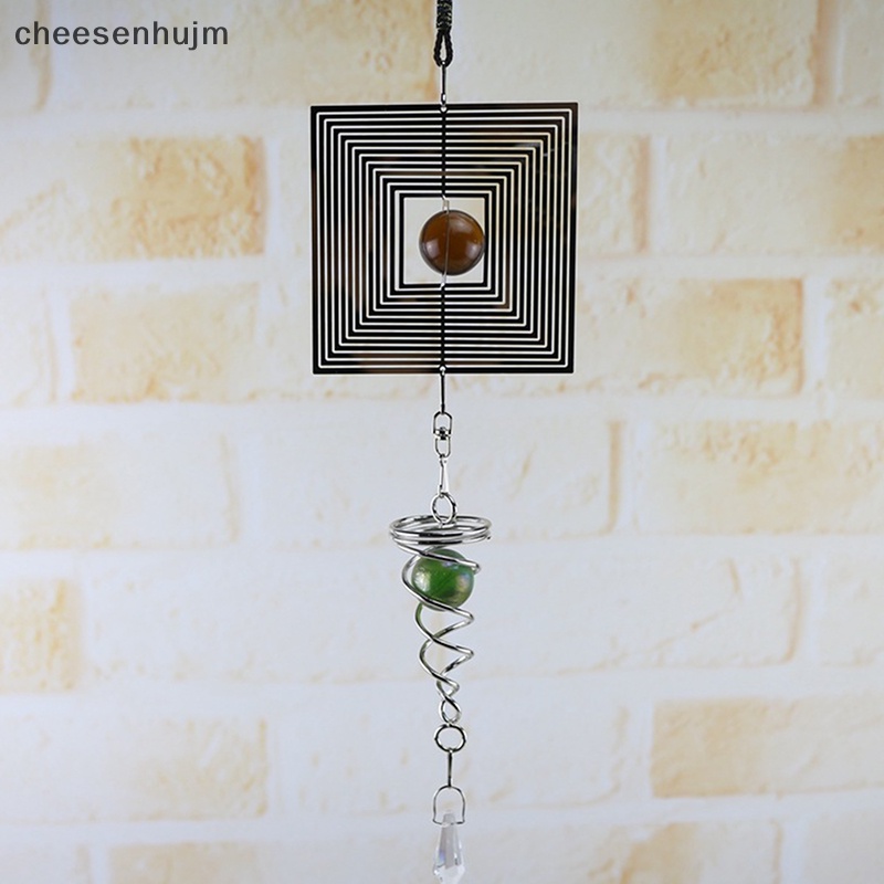 Chuông Gió Kim Loại 3D Dạng Xoắn Ốc Có Đuôi Xoay Dùng Để Trang Trí Vườn