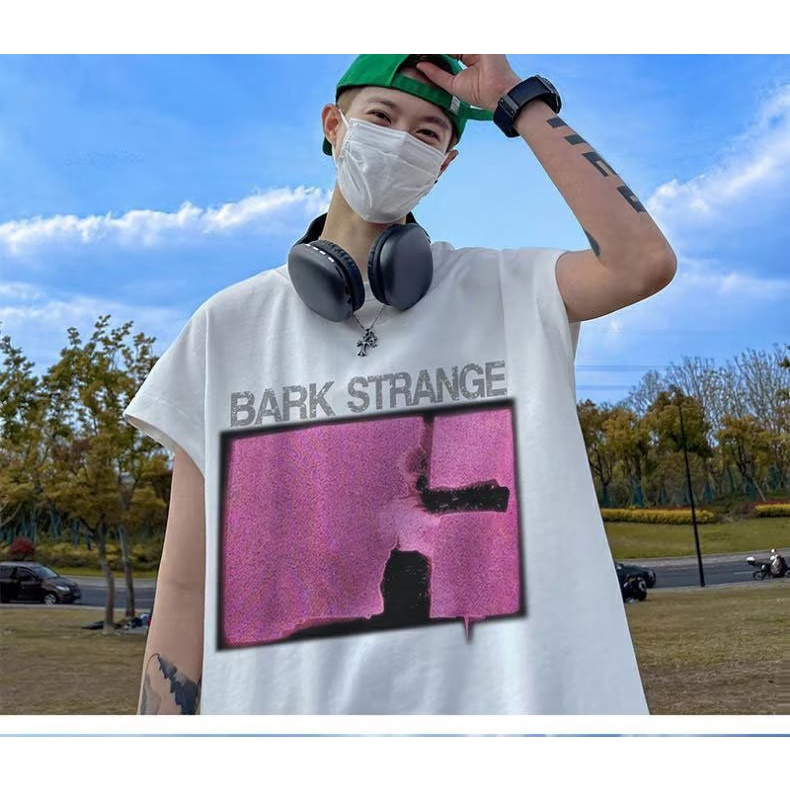 Áo Thun Cotton Ngắn Tay Dáng Rộng Phong Cách Đường Phố Mỹ Trẻ Trung Cho Nam