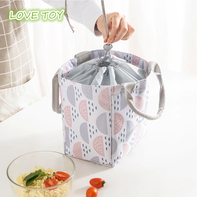 Túi Dây Rút Đựng Hộp Cơm Trưa Giữ Nhiệt Tiện Dụng