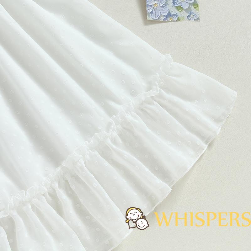 Đầm Chiffon Tay Phồng Dài Họa Tiết Chấm Bi Dành Cho Bé Gái