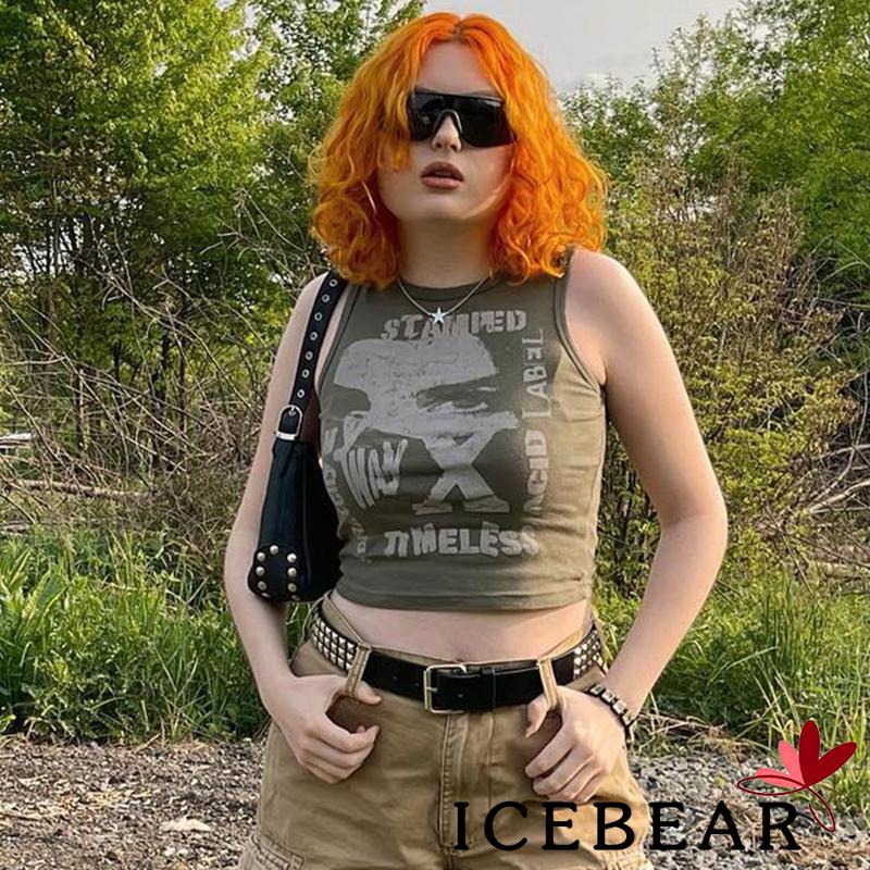 Áo Croptop Sát Nách Cổ Tròn Dáng Ôm In Chữ Thời Trang Mùa Hè Cho Nữ