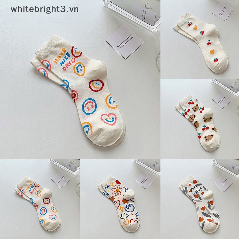 * Beauty * Vớ Ống Màu Kẹo Hình Gấu Hoạt Hình Nhật Bản Dễ Thương Cho Bé Gái