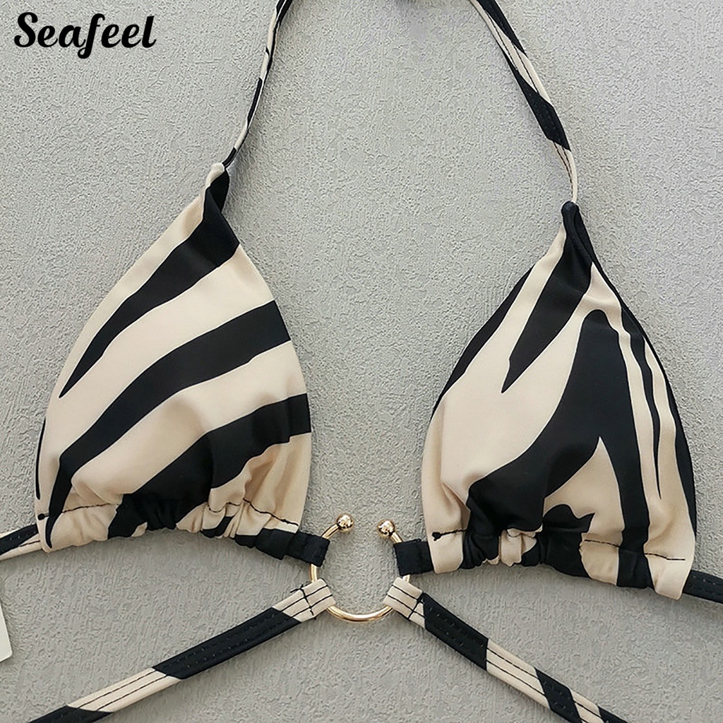 Set 2 Dây Áo Ngực Họa Tiết Ngựa Vằn Quyến Rũ Dành Cho Nữ