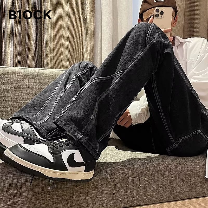 B1OCK quần jean ống rộng quần nam ống rộng quần 2023 NEW BK071315