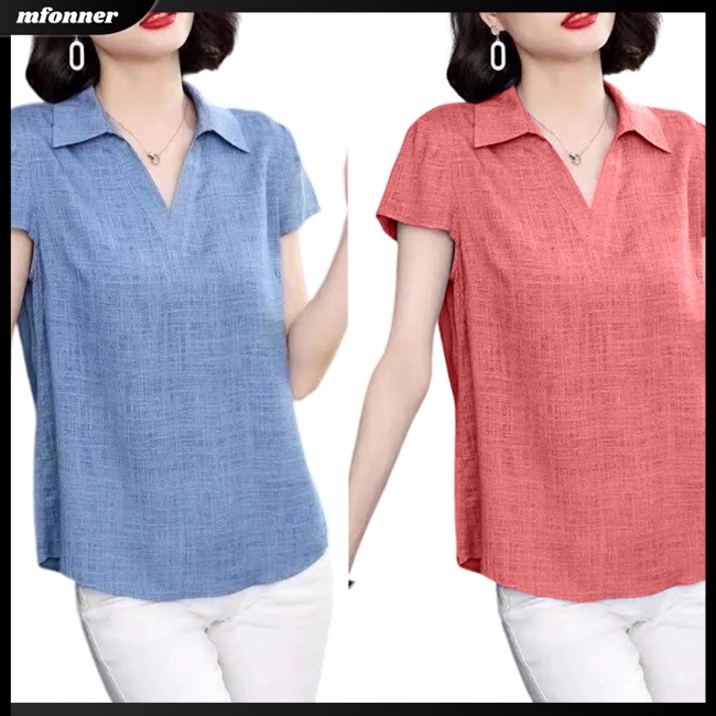 Áo Thun Nữ Tay Ngắn Cổ Chữ V Plus Size