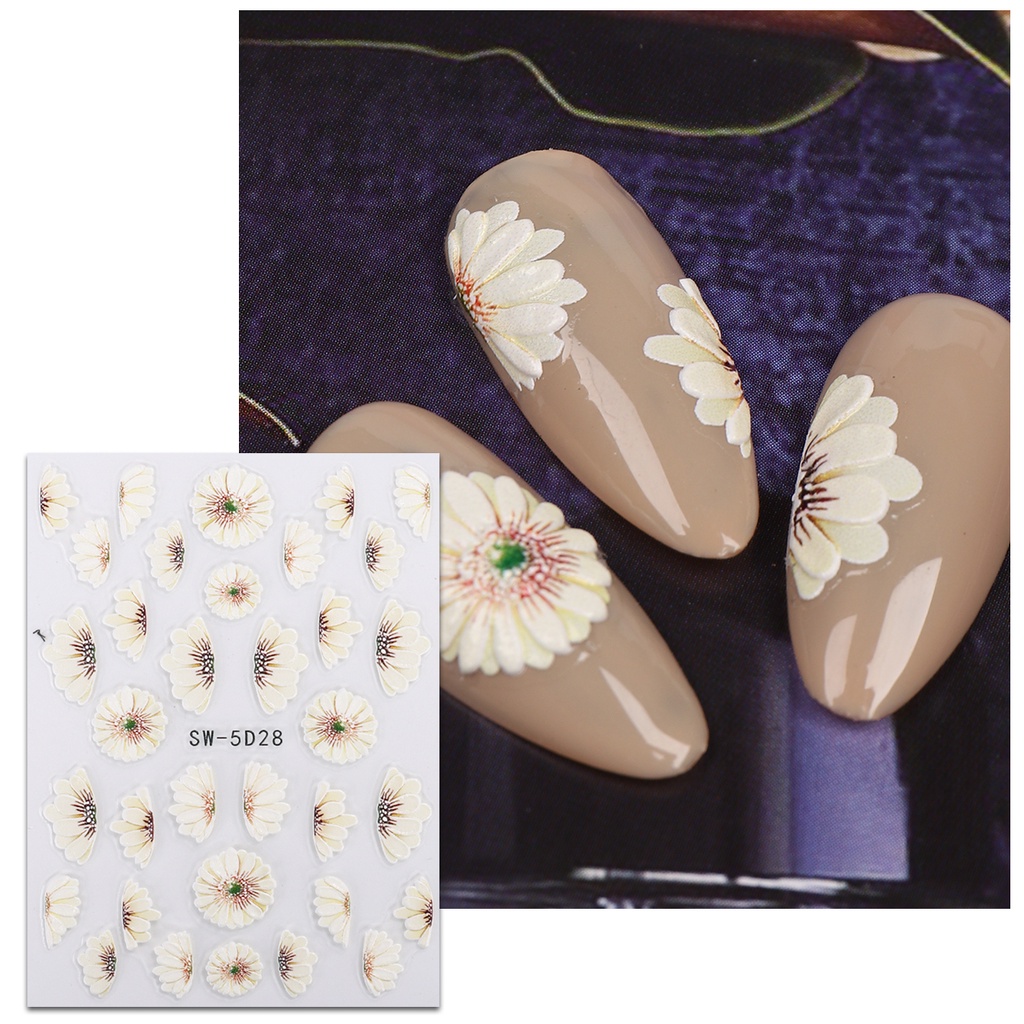 Set 3 Tấm Nhãn Dán Trang Trí Móng Tay Họa Tiết Hoa Anh Đào Mùa Xuân Hè