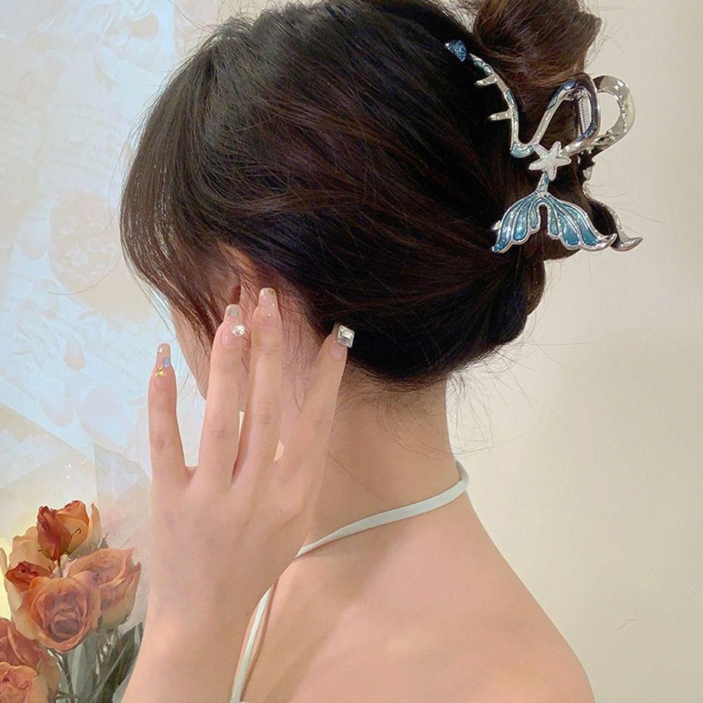 Anemone Kẹp Tóc Hình Đuôi Cá / Sao Biển Cỡ Lớn Thanh Lịch Rửa Mặt Phong Cách Hàn Quốc