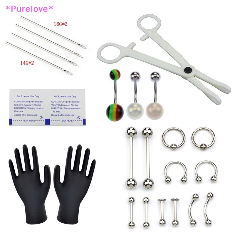 Bộ Dụng Cụ Xỏ Khuyên Cơ Thể 14G 16G Tiện Dụng Mới