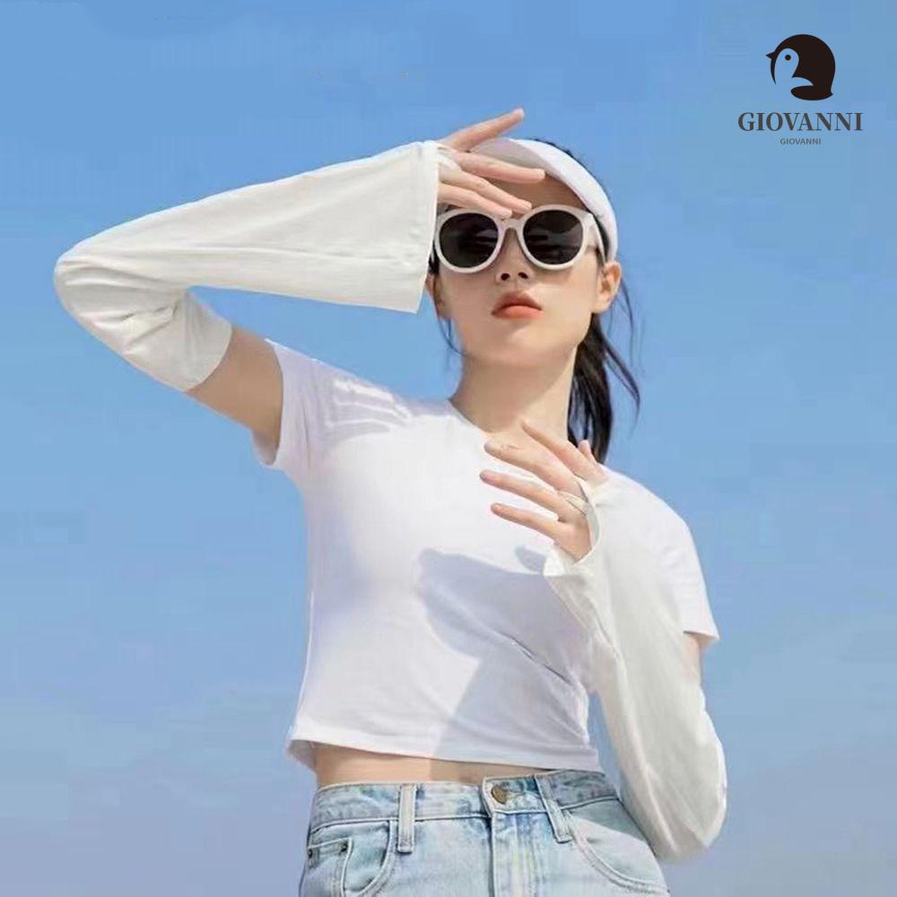 Găng Tay Chống Nắng Bằng Lụa Co Giãn Giữ Ấm Cánh Tay Khi Đi Xe Đạp Ngoài Trời