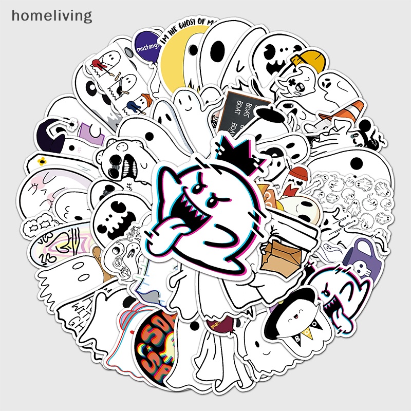 Bộ 50 Miếng Dán Trang Trí Sổ Tay Chống Thấm Nước Họa Tiết Halloween