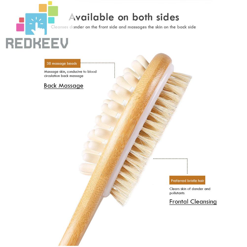 Bàn Chải Mát Xa Tẩy Tế Bào Chết Lưng Hai Mặt Bằng Gỗ Kèm Dây Thừng Cho SPA