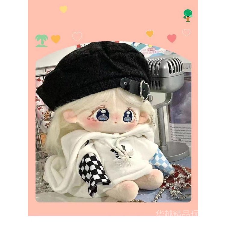 Búp Bê Em Bé Bằng Vải Cotton 20cm Kèm Bộ Xương Tóc Dễ Thương