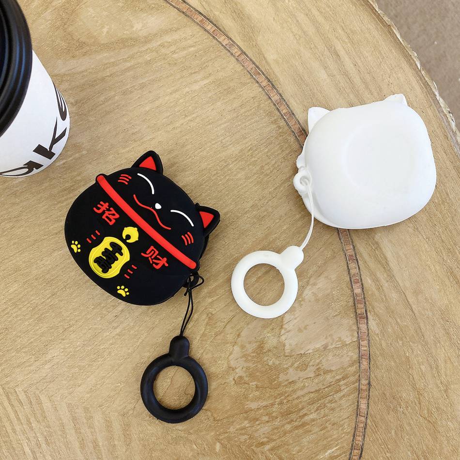 Vỏ Bảo Vệ Hộp Sạc Tai Nghe Samsung Galaxybuds2 Pro / buds live / buds Pro Bằng Silicon Hình Mèo Dễ Thương