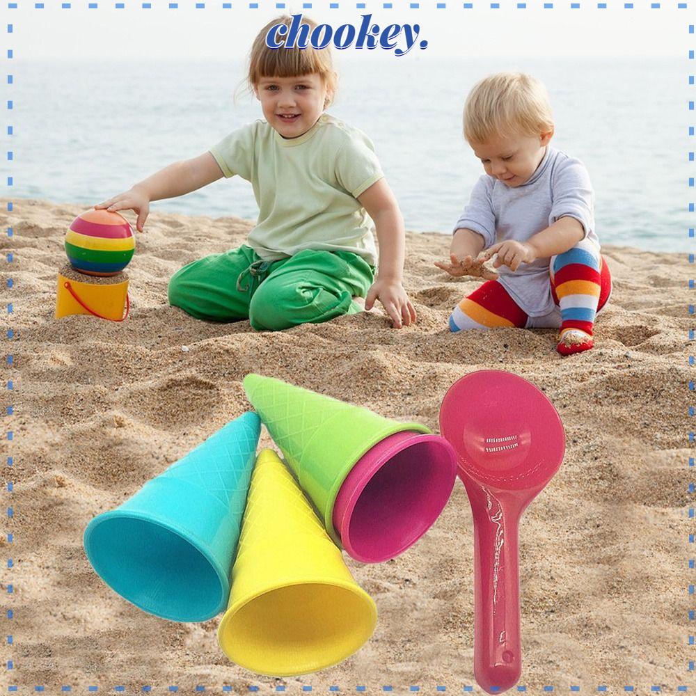 Set 5 Đồ Chơi Cát Hình Nón Bằng Nhựa Cho Bé