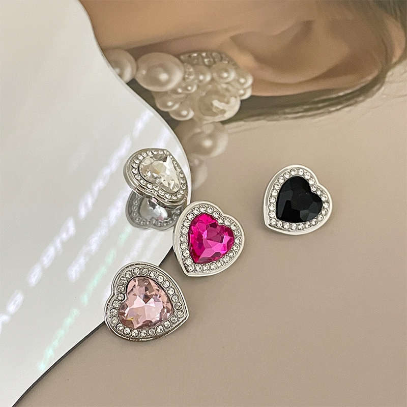 Set 5 Nút Áo Hình Tròn Đính Ngọc Trai Giả &amp; Kim Cương Giả Bằng Kim Loại