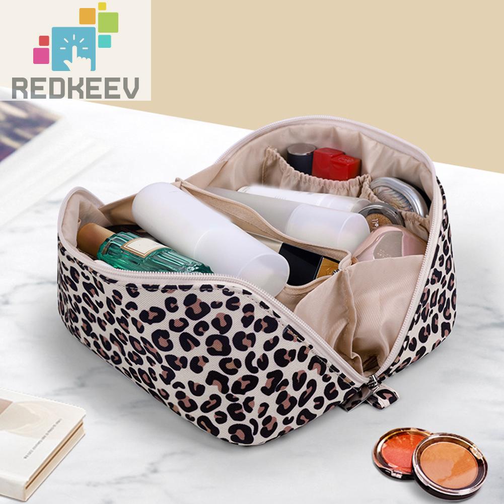 Túi Đựng Mỹ Phẩm Sức Chứa Lớn In Họa Tiết Da Báo Tiện Dụng Cho Nữ