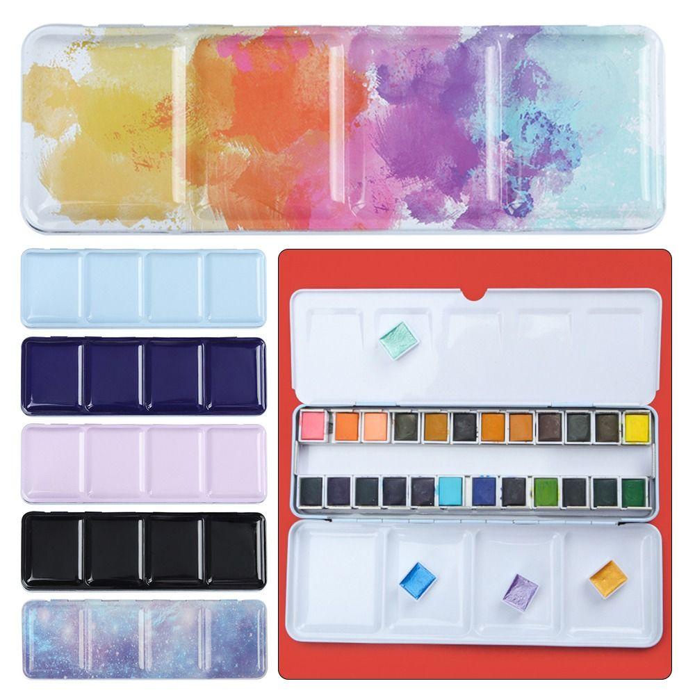 Khay Rỗng Bằng Kim Loại Nhiều Màu Sắc Dùng Đựng Màu Nước Vẽ Nửa Chảo Plein Air