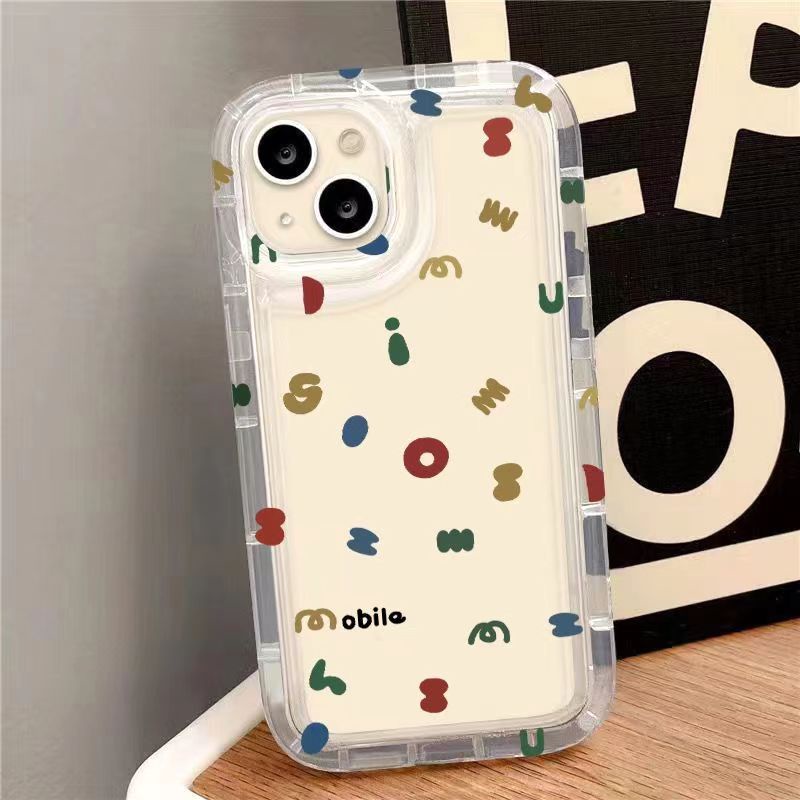 Ốp lưng iphone Điện Thoại Chữ màu graffiti chống sốc túi khí bảo vệ camera Silicone Cho Iphone 6 / 6S / 6splus / se / 7 / 7plus / 8 / 8plus / X / xs / xsmax / 11 / 12 / 13 / 14 / Plus / Pro / Pro Max-746