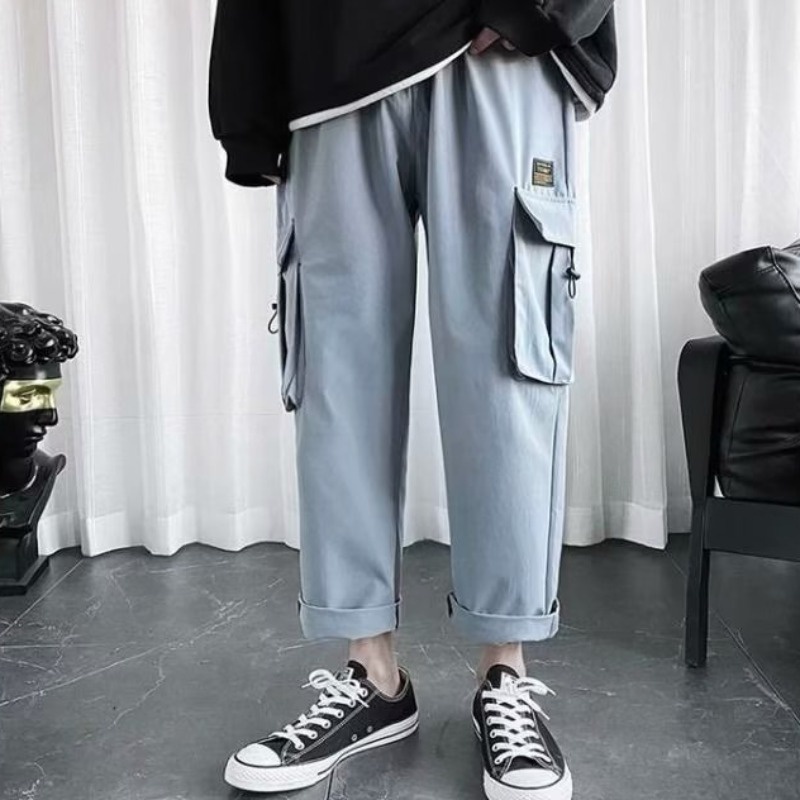 Quần Yếm Dáng Rộng Mỏng Phong Cách Hàn Quốc Thời Trang Mùa Thu Cá Tính Cho Nam