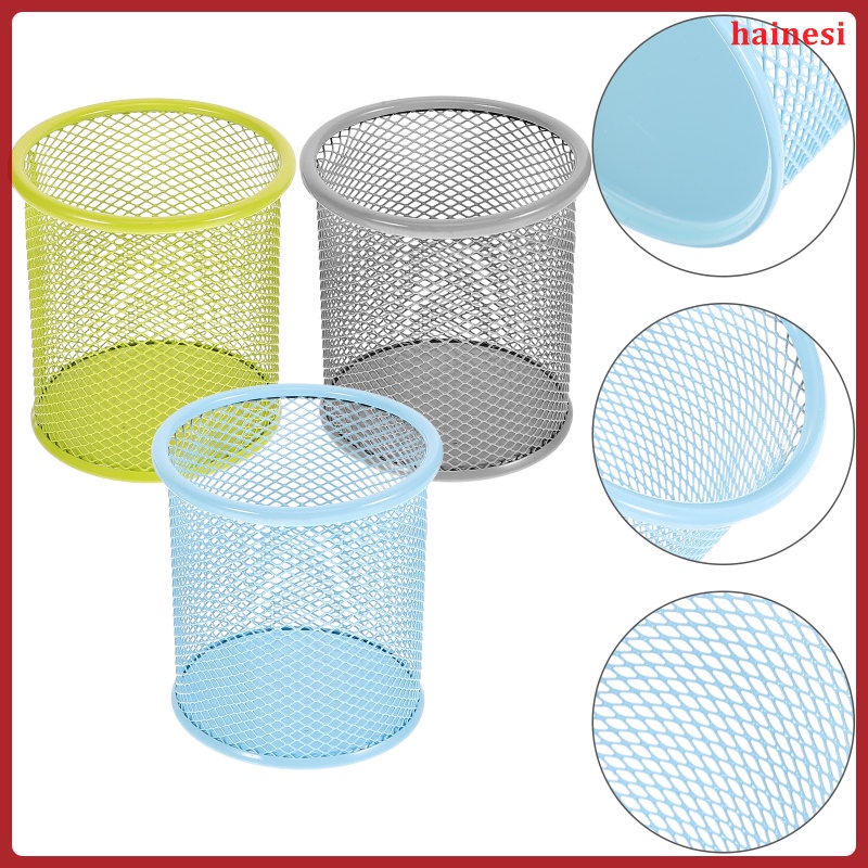 Set 3 Giá Đỡ Cọ Trang Điểm Bằng Kim Loại Tiện Dụng Cho Học Sinh / Văn Phòng