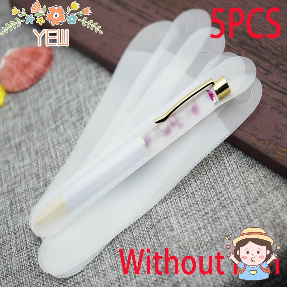 Set 5 Túi Đựng Bút Dáng Tròn Màu Đục Trong Mờ Kiểu Công Sở