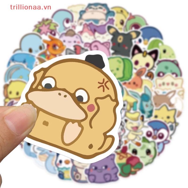 Bộ 50 Miếng Dán Hình Pokemon Trang Trí Vali Đàn Guitar Laptop