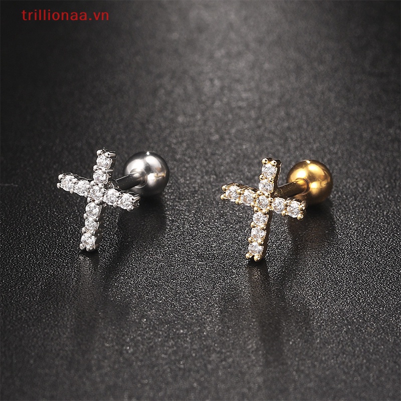 1 Khuyên Tai Dạng Xoắn Ốc Đính Đá Zircon Thời Trang