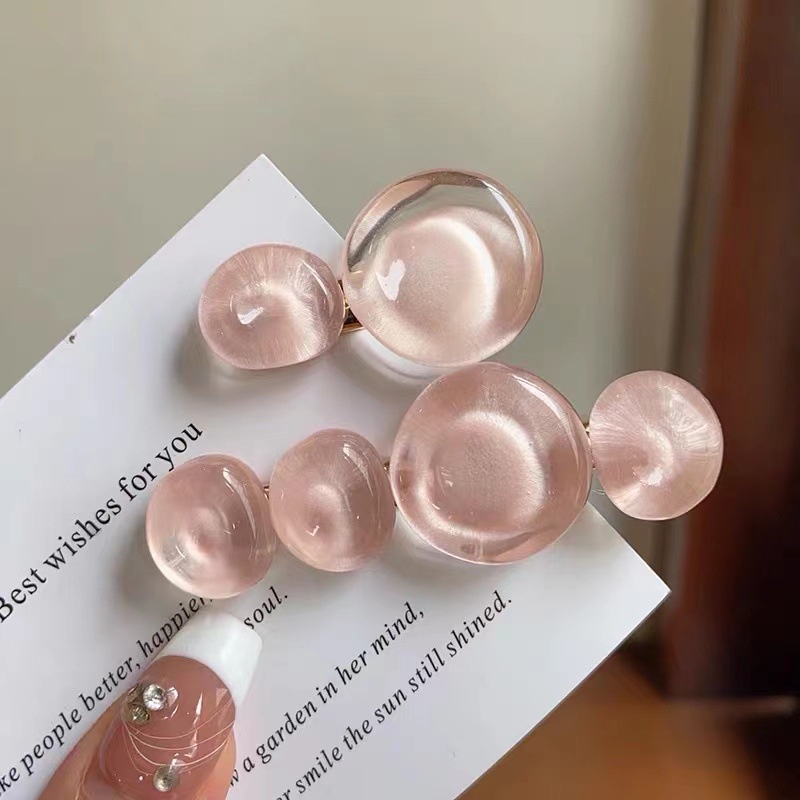 Kẹp Tóc Nữ Hình Tròn Trong Suốt Thời Trang