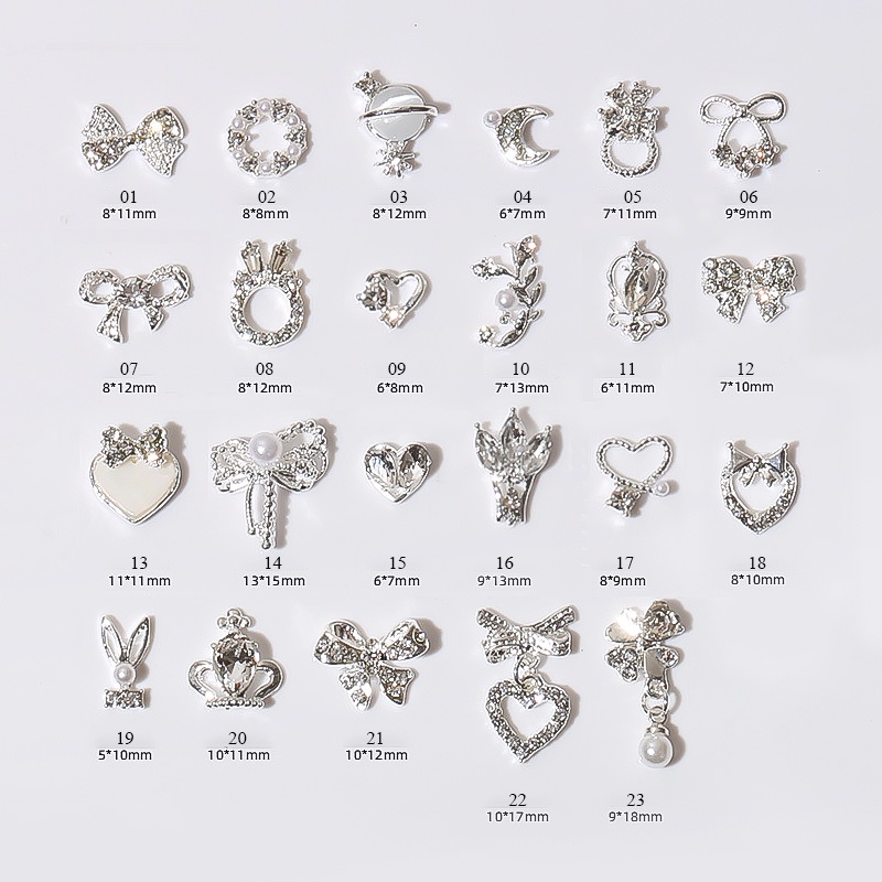 UR Sugar 1 Phụ Kiện Đá 3D Hình Nơ Bằng Kim Loại Trang Trí Móng Tay