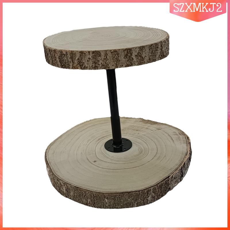 Giá Đỡ Bánh Cupcake / Trái Cây 2 Tầng Bằng Gỗ Dùng Trang Trí Tiệc Tùng
