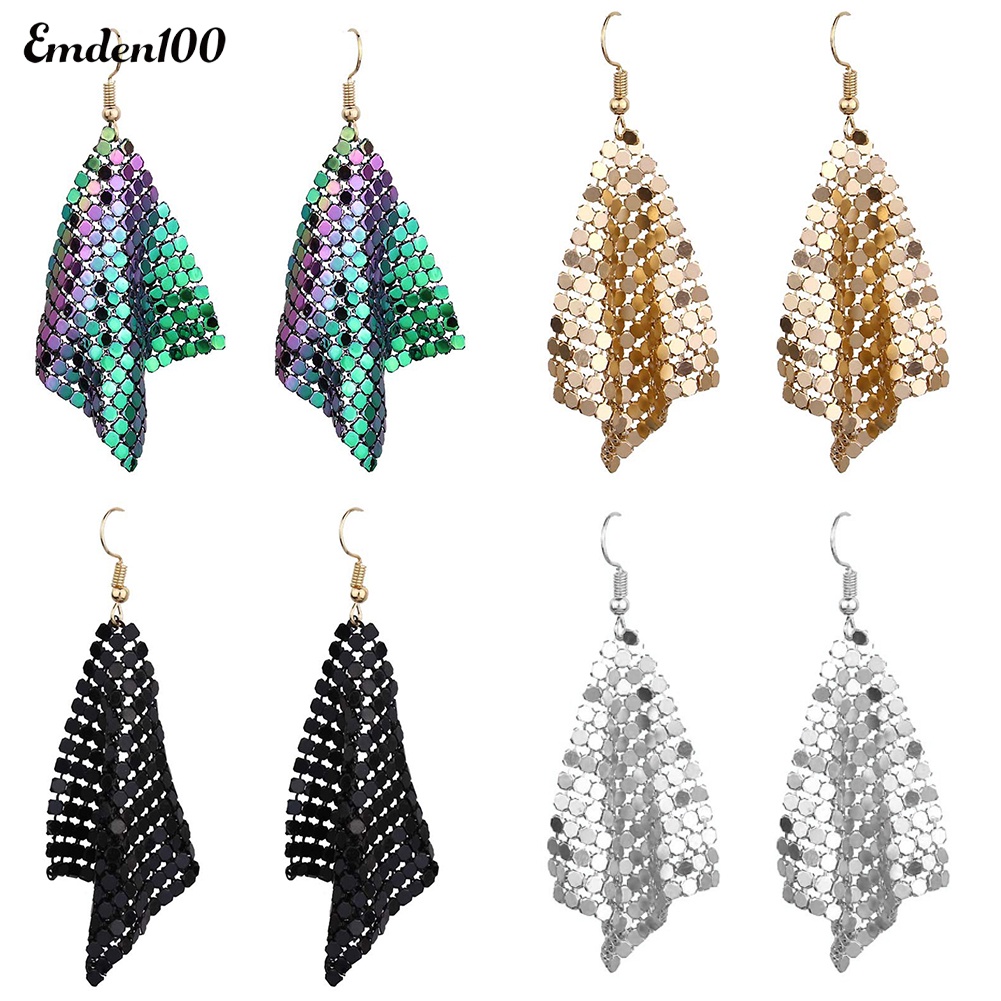 Đôi Khuyên Tai Dài Đính Kim Sa Thời Trang Cho Nữ