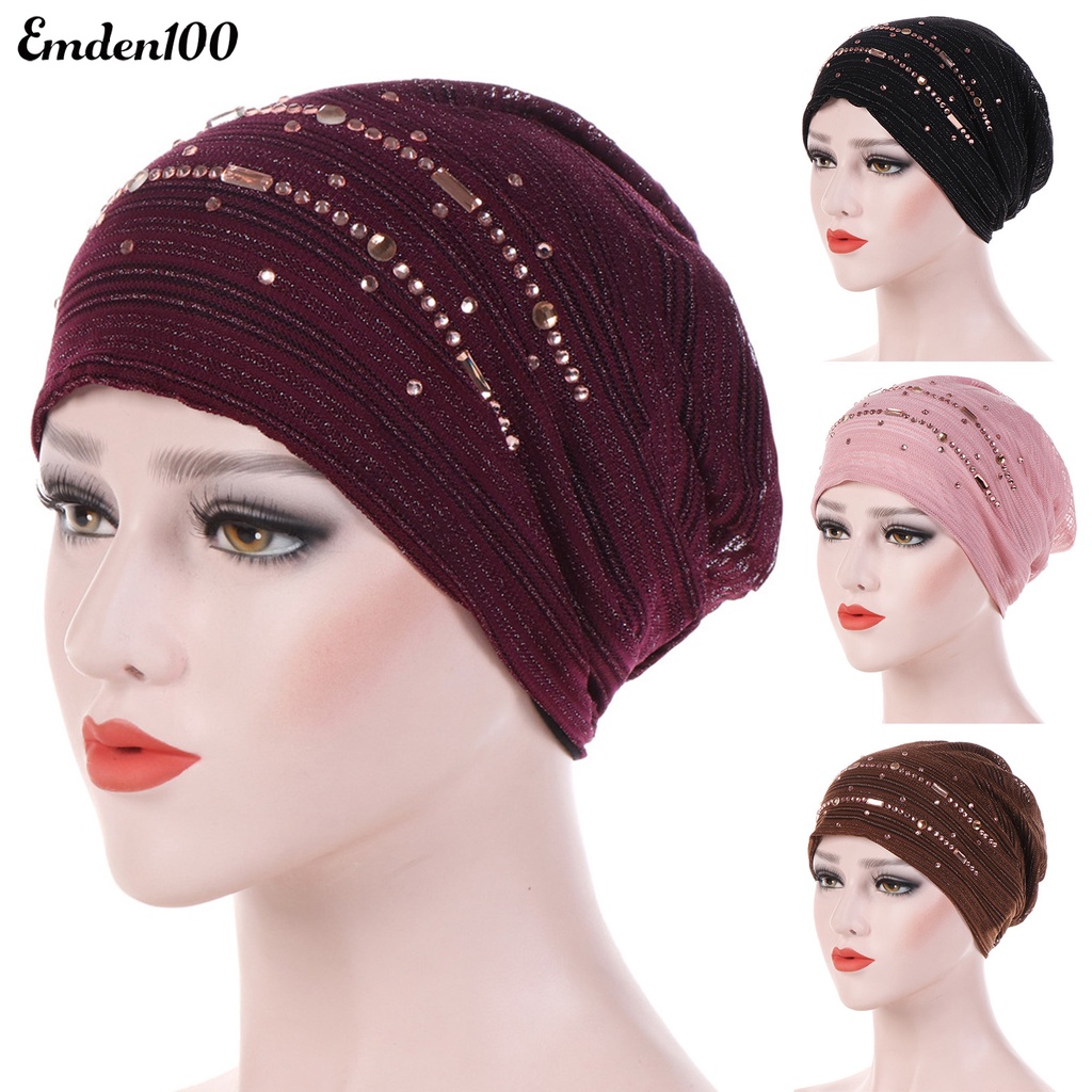 Mũ Trùm Đầu Đính Đá Thời Trang Cho Nữ