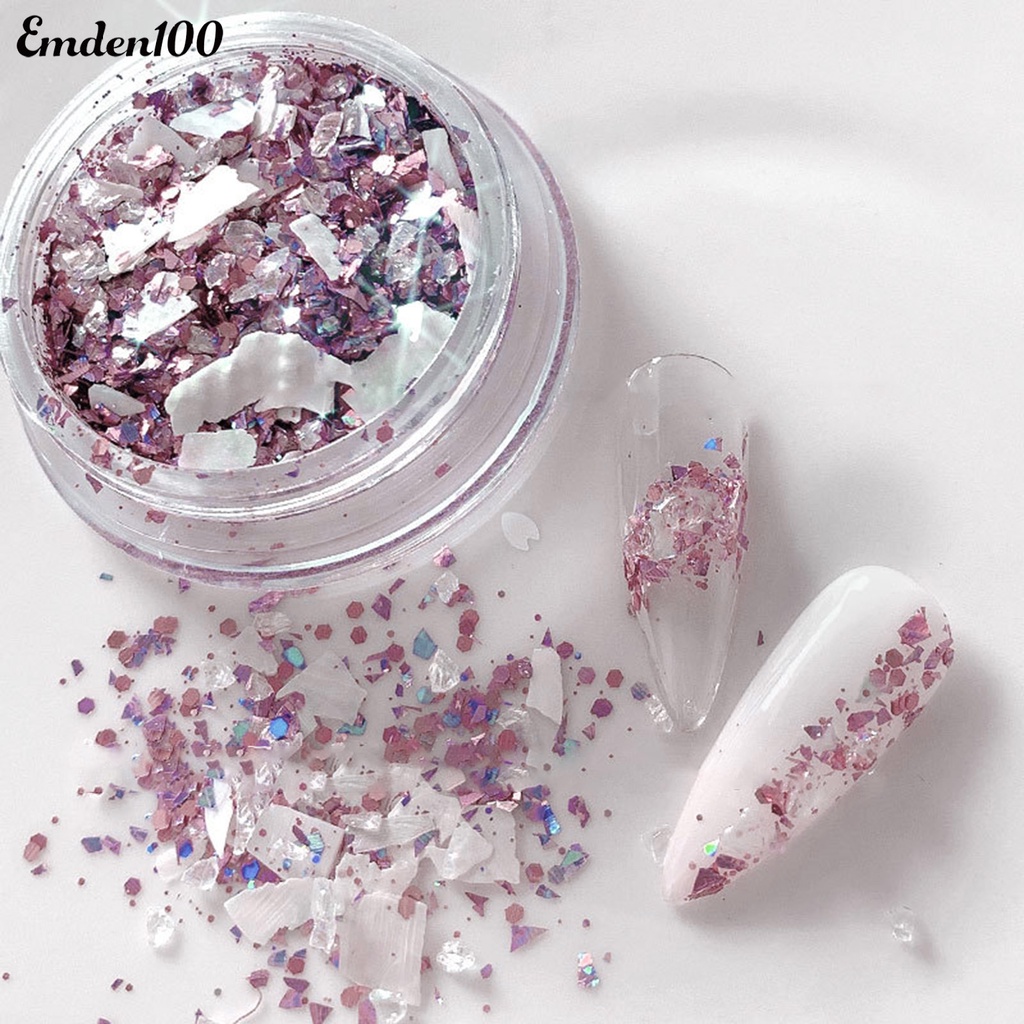 1 Hộp Phụ Kiện Trang Trí Móng Tay Hình Vỏ Sò Lấp Lánh