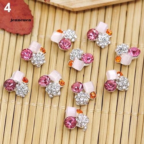 Bộ 10 Hạt Đá 3D Bằng Hợp Kim Dùng Trang Trí Móng Tay Nghệ Thuật DIY