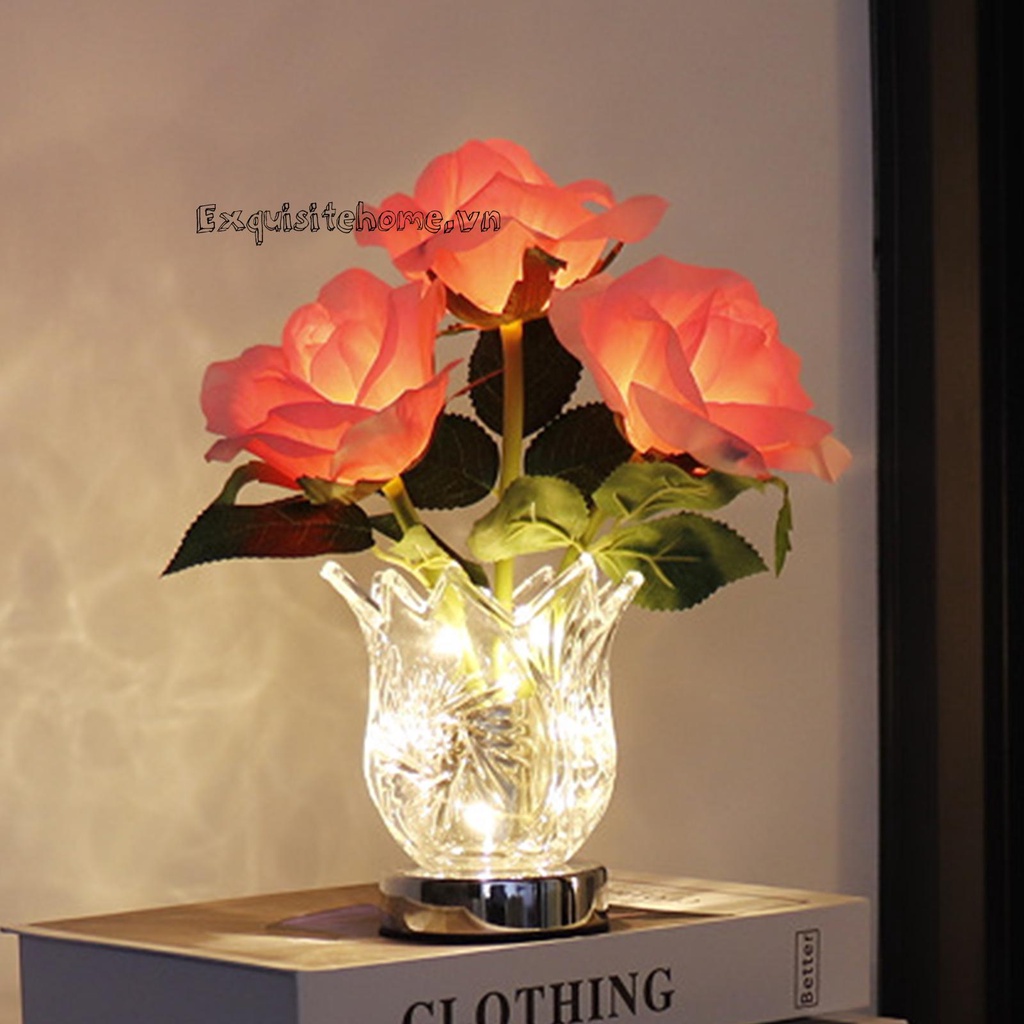 Đèn LED Để Bàn Hình Hoa Hồng 300mAh