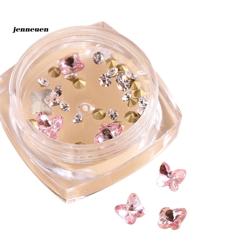 1 Hộp Phụ Kiện Trang Trí Móng Tay Hình Bướm 3D Nhiều Phong Cách Khác Nhau