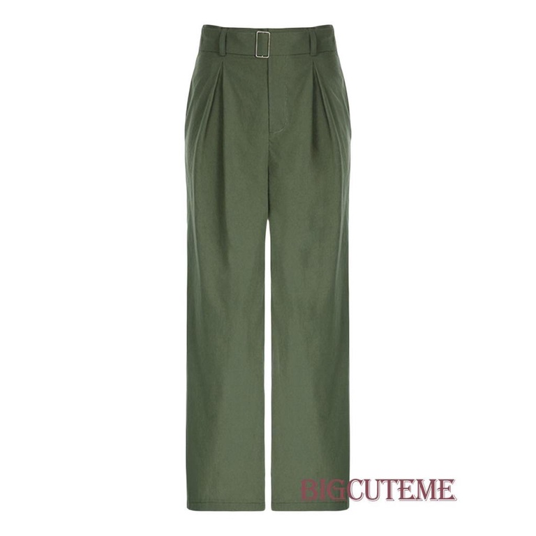 Quần ống rộng Lưng Thun Màu Trơn Có Túi Thời Trang Công Sở Dành Cho Nữ
